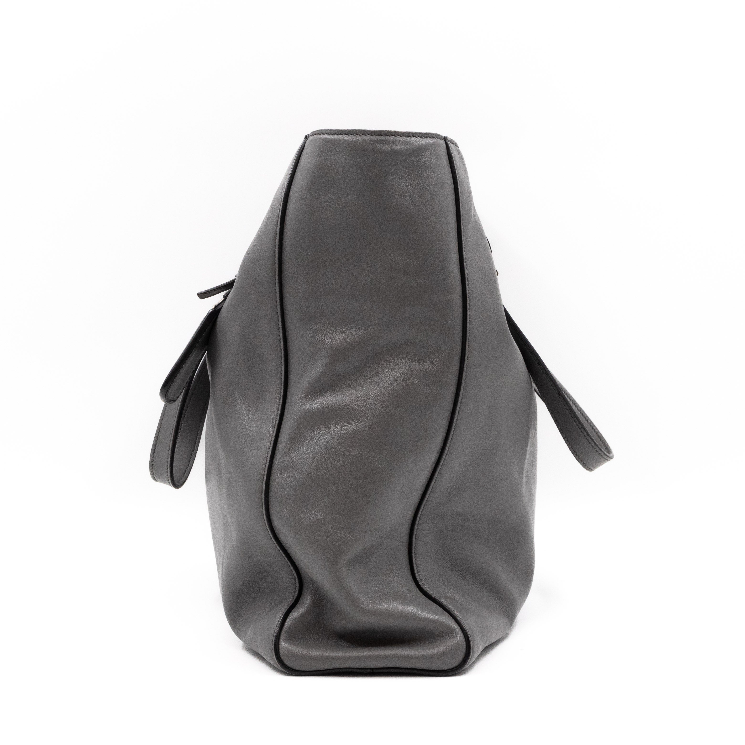 Shopping Tote Grey Soft Calfskin