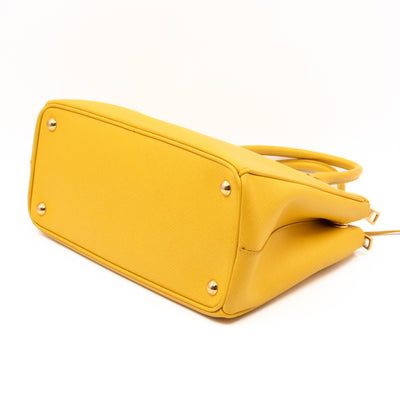 Galleria Medium Double Zip Yellow Saffiano