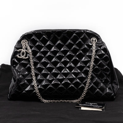 Large Mademoiselle Bowling Bag Black Patent Leather