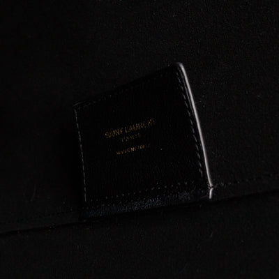 Shopping Tote Bag Black Leather