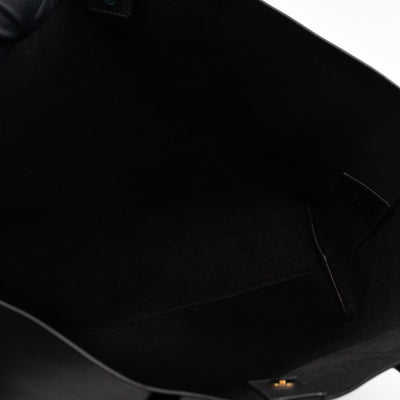 Shopping Tote Bag Black Leather