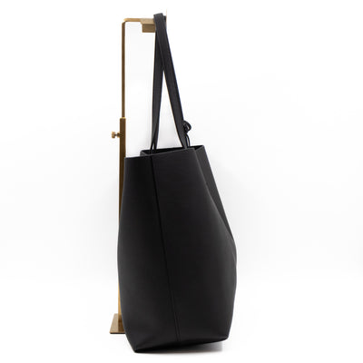 Shopping Tote Bag Black Leather