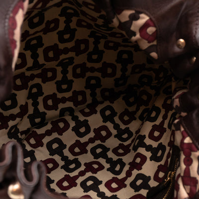 Studded Pelham Hobo Guccissima Leather Brown