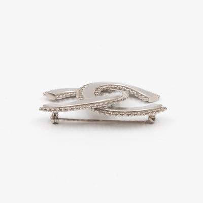 CC Brooch Scalloped Matte Silver