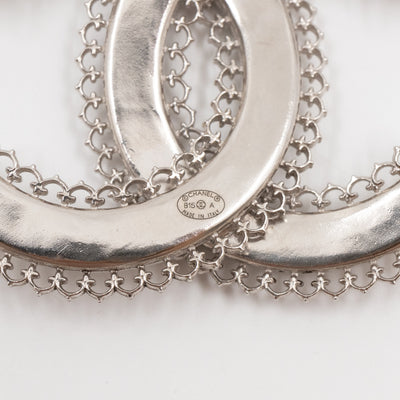 CC Brooch Scalloped Matte Silver