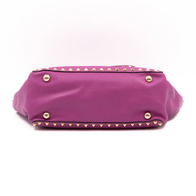 Rockstud Trapeze Tote Pink Leather