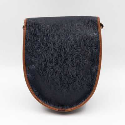 Vintage Crossbody Bag Blue Leather