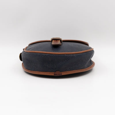 Vintage Crossbody Bag Blue Leather