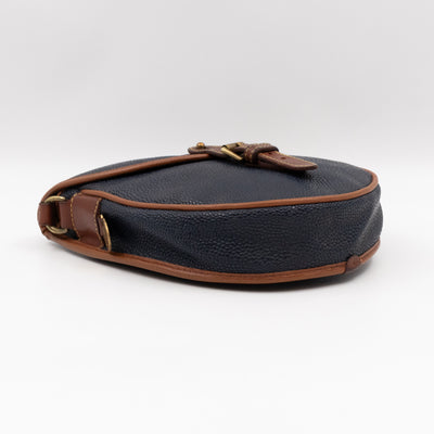Vintage Crossbody Bag Blue Leather
