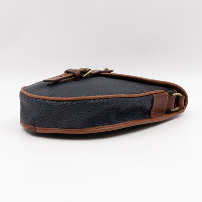 Vintage Crossbody Bag Blue Leather