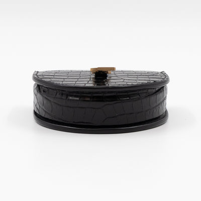 Le K Baby Chain Crossbody Bag Crocodile Embossed Leather