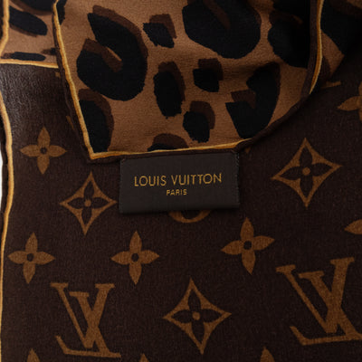 Leopard Monogram Square Silk Scarf 63 cm
