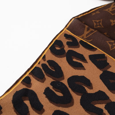 Leopard Monogram Square Silk Scarf 63 cm
