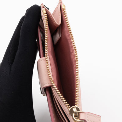 Mini Tracy Zip Card Case Monogram Pink Leather