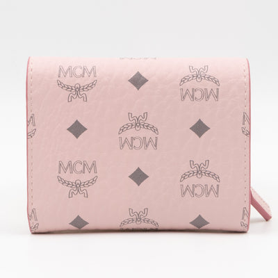 All-Over Card Case Wallet Monogram Pink Leather