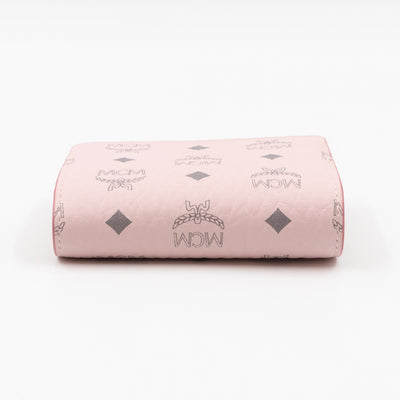 All-Over Card Case Wallet Monogram Pink Leather