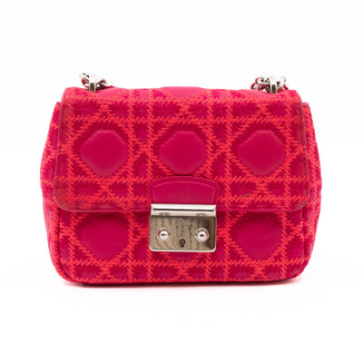 Miss Dior Small Embroidered Pink Leather