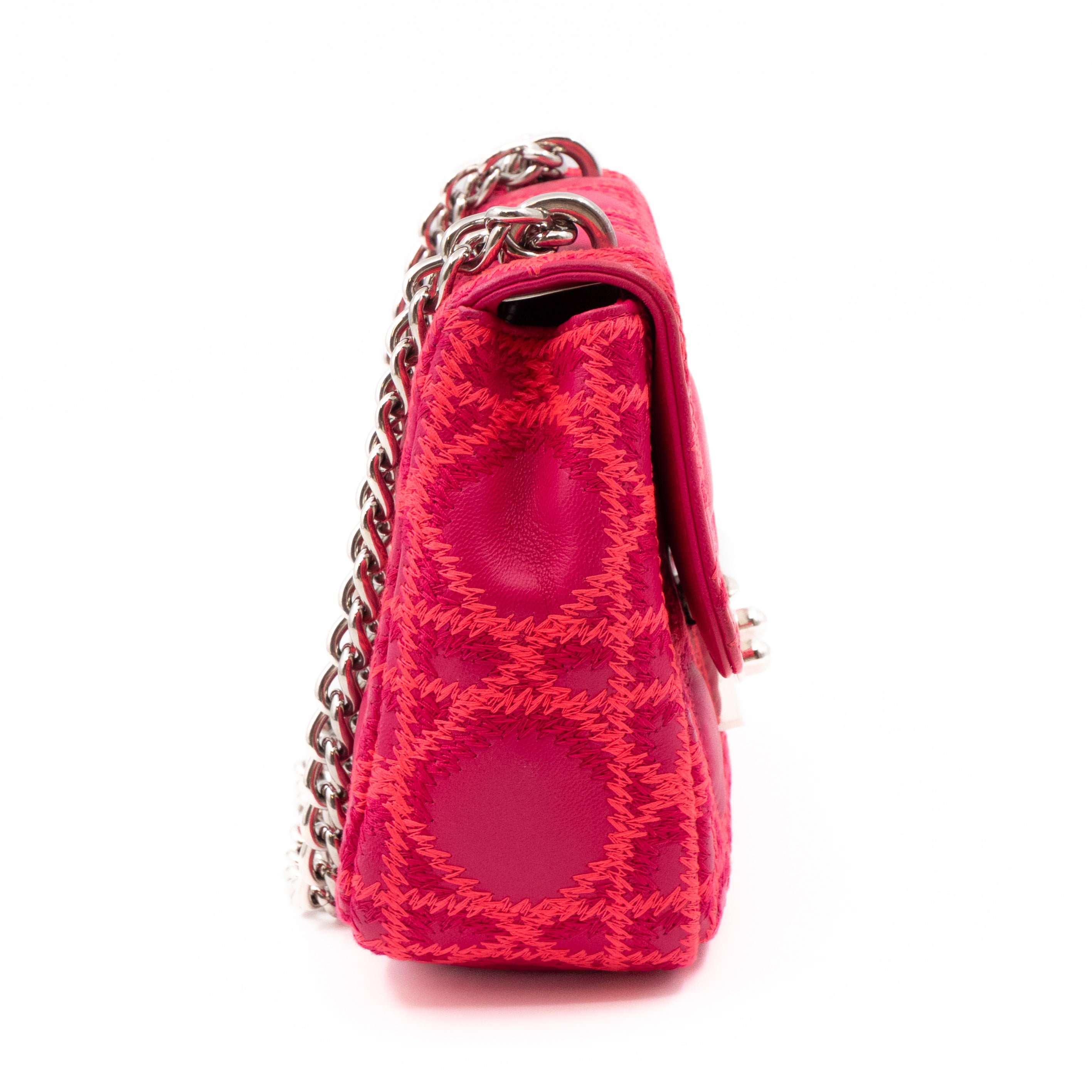 Miss Dior Small Embroidered Pink Leather
