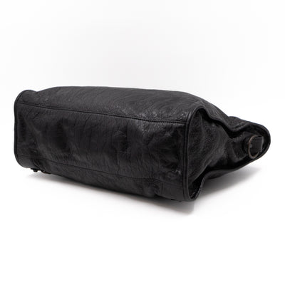 Classic City AJ Bag Logo Strap Black Leather