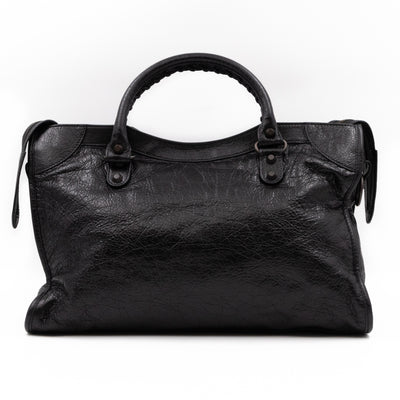 Classic City AJ Bag Logo Strap Black Leather