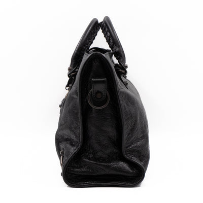 Classic City AJ Bag Logo Strap Black Leather