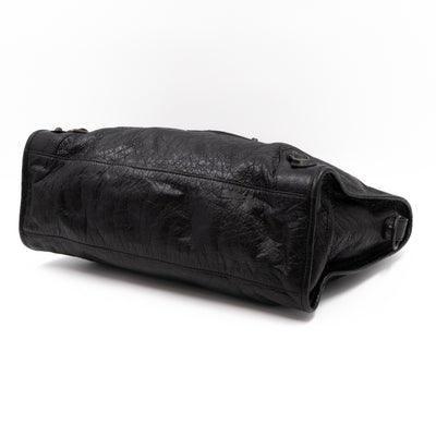 Classic City AJ Bag Logo Strap Black Leather