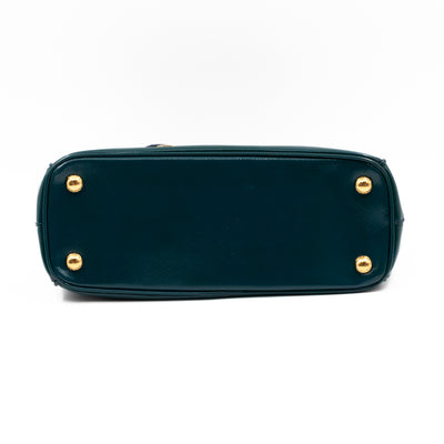 Galleria Small Double Zip Cobalto Saffiano Vernice