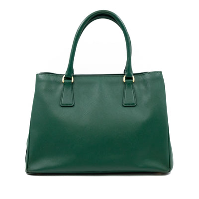 Galleria Medium Single Zip Green Saffiano