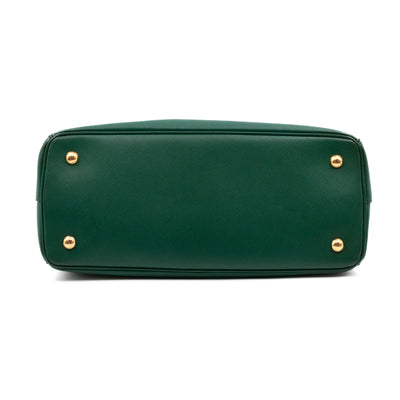 Galleria Medium Single Zip Green Saffiano