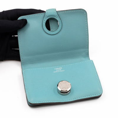 Dogon Card Holder Turquoise Leather