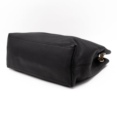 Soho Tassel Chain Tote Black Leather