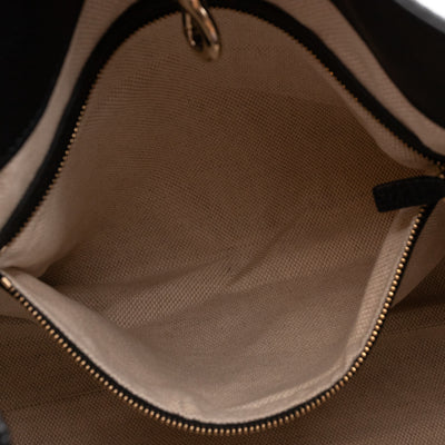 Soho Tassel Chain Tote Black Leather