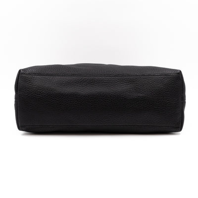 Soho Tassel Chain Tote Black Leather
