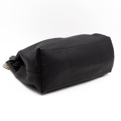Soho Tassel Chain Tote Black Leather
