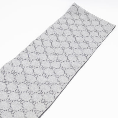GG Long Wool Scarf Gray