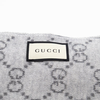 GG Long Wool Scarf Gray