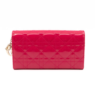 Lady Dior Wallet on Chain Pink Patent Leather