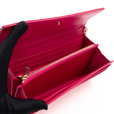 Lady Dior Wallet on Chain Pink Patent Leather