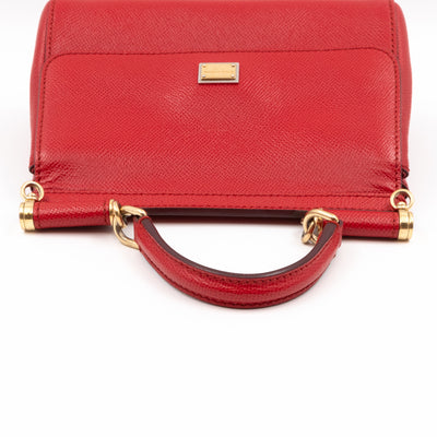 Sicily Small Dauphine Leather Red