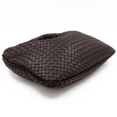 Veneta Hobo Bag Small Intrecciato Brown Leather