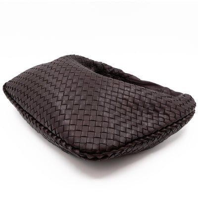 Veneta Hobo Bag Small Intrecciato Brown Leather