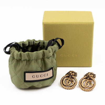 Lion Head GG Clip-On Earrings