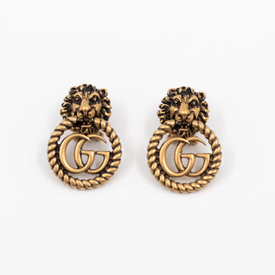 Lion Head GG Clip-On Earrings