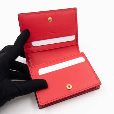 LOVE Card Case Flap Wallet GG Supreme Canvas Red
