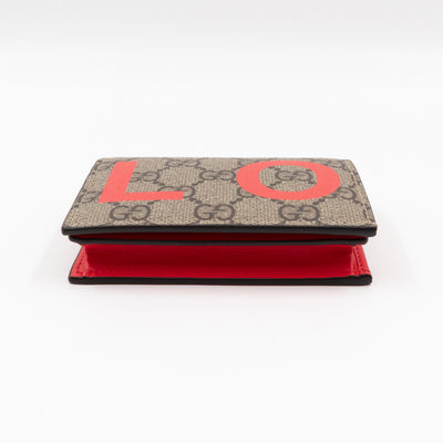 LOVE Card Case Flap Wallet GG Supreme Canvas Red