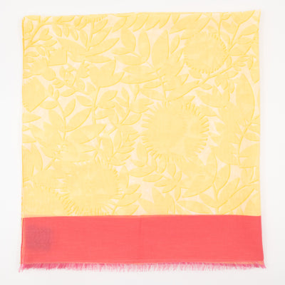 Tropical Flower Pareo Scarf Yellow & Pink