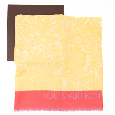 Tropical Flower Pareo Scarf Yellow & Pink
