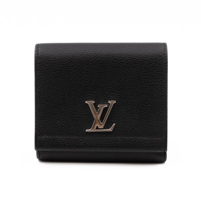 LockMe II Compact Wallet Black Leather