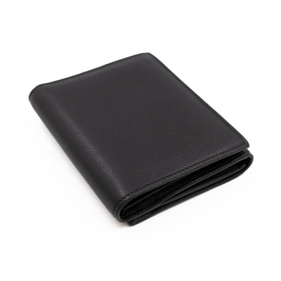 LockMe II Compact Wallet Black Leather