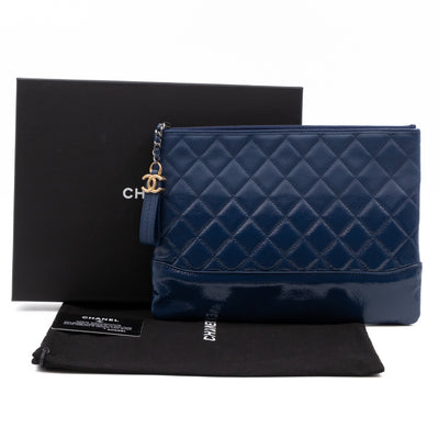 Gabrielle O Case Large Pouch Navy Leather